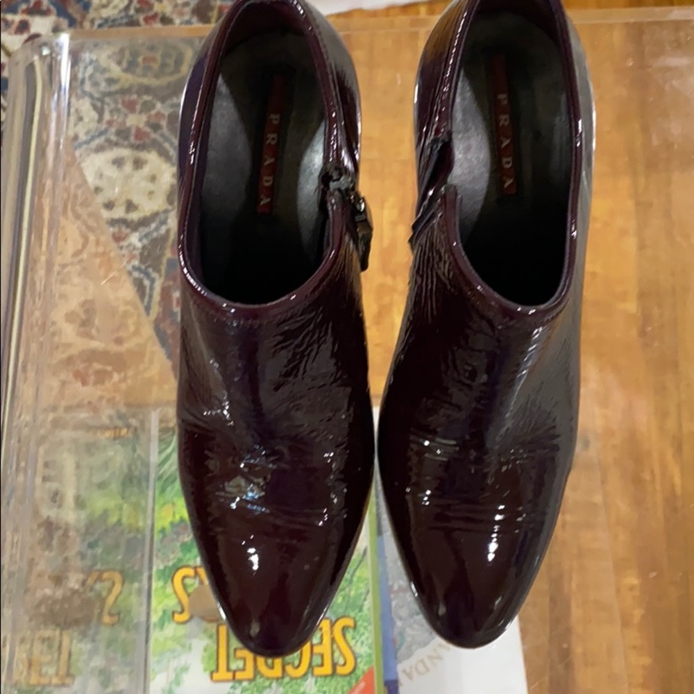 Prada burgundy booties 35